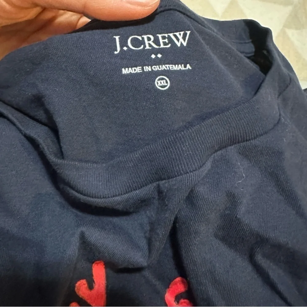 J crew Golden retriever in antlers graphic tee